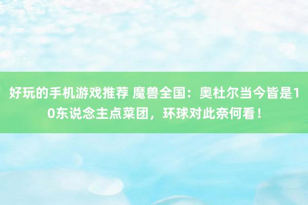 好玩的手机游戏推荐 魔兽全国：奥杜尔当今皆是10东说念主点菜团，环球对此奈何看！