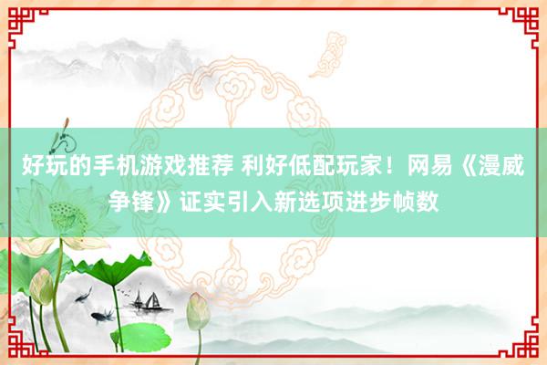 好玩的手机游戏推荐 利好低配玩家！网易《漫威争锋》证实引入新选项进步帧数