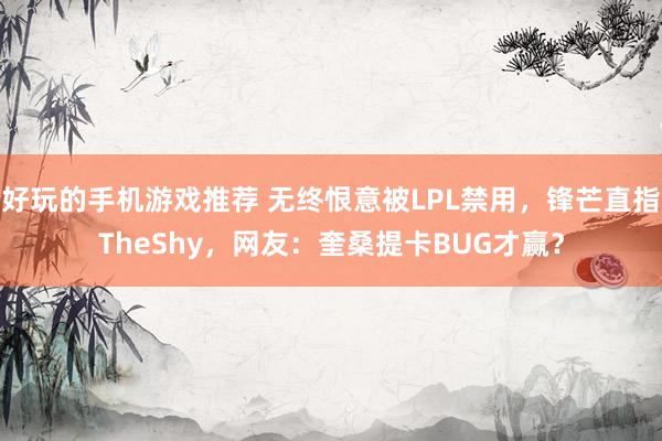 好玩的手机游戏推荐 无终恨意被LPL禁用，锋芒直指TheShy，网友：奎桑提卡BUG才赢？