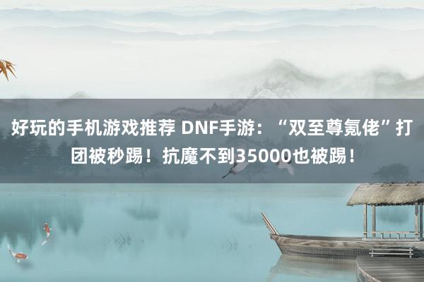 好玩的手机游戏推荐 DNF手游：“双至尊氪佬”打团被秒踢！抗魔不到35000也被踢！