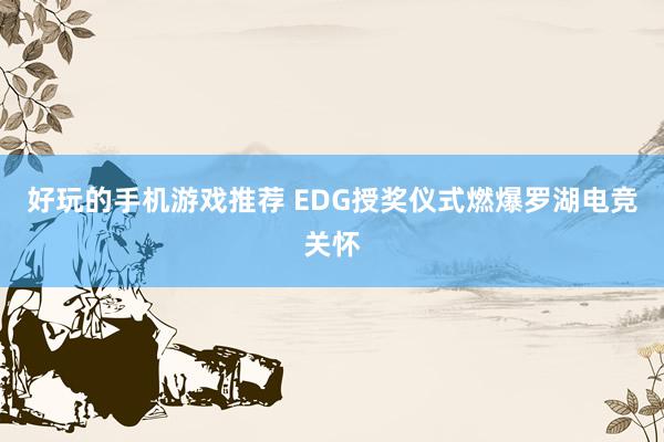 好玩的手机游戏推荐 EDG授奖仪式燃爆罗湖电竞关怀